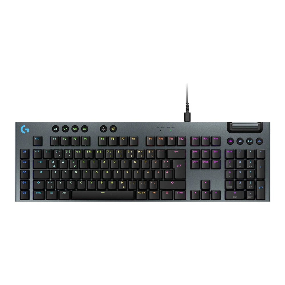 [920-012942] Logitech G915 X Wired Mechanical Keyboard, Tactile Switches, Double-Shot PBT Keycaps, LIGHTSYNC RGB Illumination, Wired Connectivity, English (US) Layout, Black | 920-012942