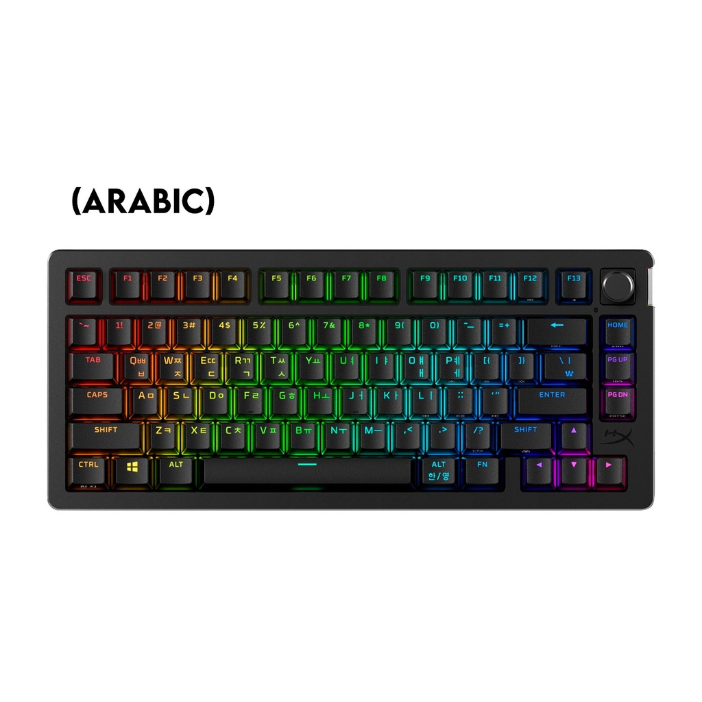 [91Y91AA] HyperX Alloy Rise 75% Wireless/Bluetooth Gaming Keyboard Red Linear Switch (English/Arabic) For PC,PS5,PS4,Xbox Series X|S & Xbox One