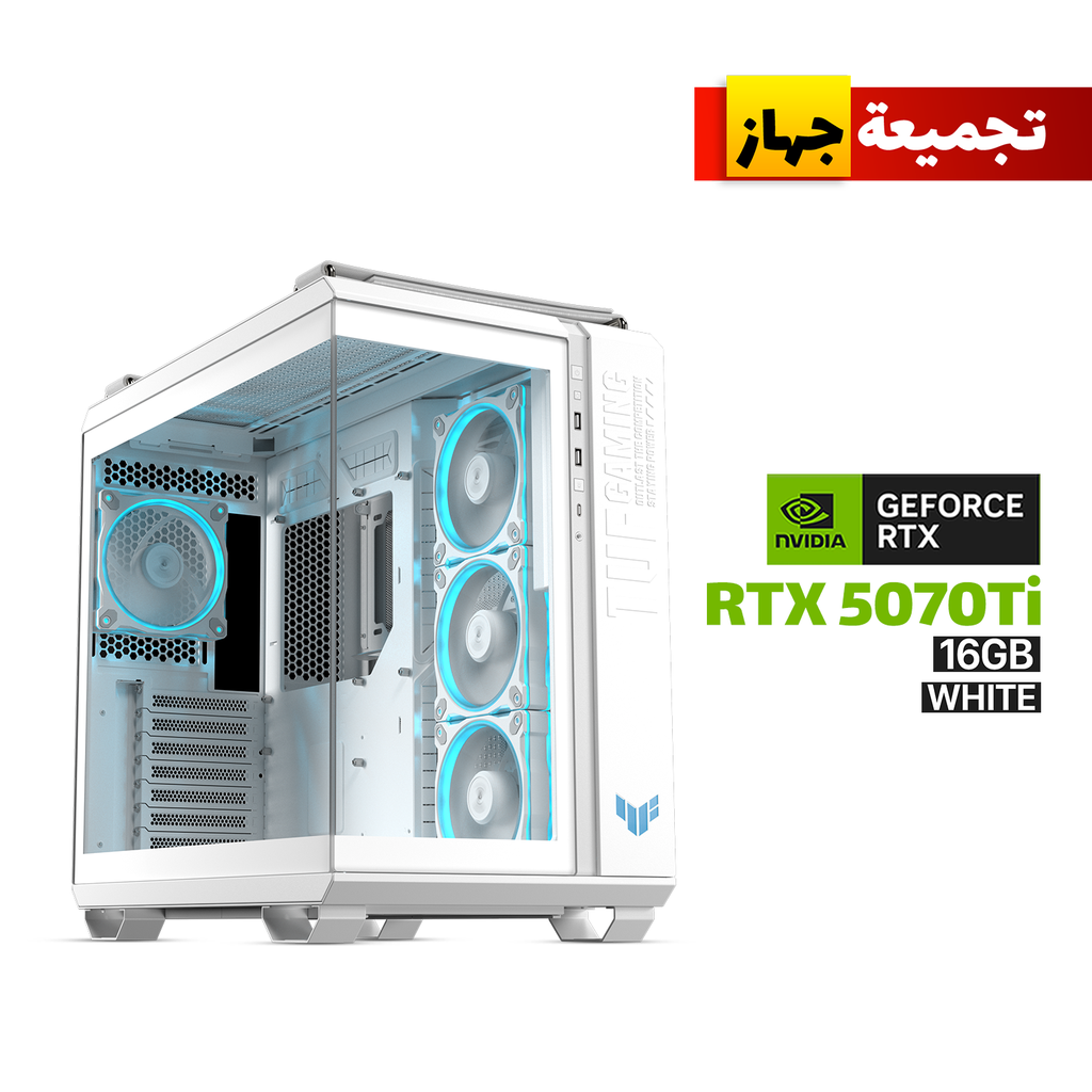 [90DC0093-B19010-GPC1] Gaming PC Ryzen 7-9800X3D Processor, ROG STRIX X870-A MB, 32GB RAM D5 (6000) White, 2TB SSD NVMe Gen-4, ZOTAC RTX 5070 Ti 16GB White, L360 Liquid Cooler White, 850W GOLD PSU, TUF GT502 Horizon Case White, TUF 3x Fans, Windows 11 Pro (License)