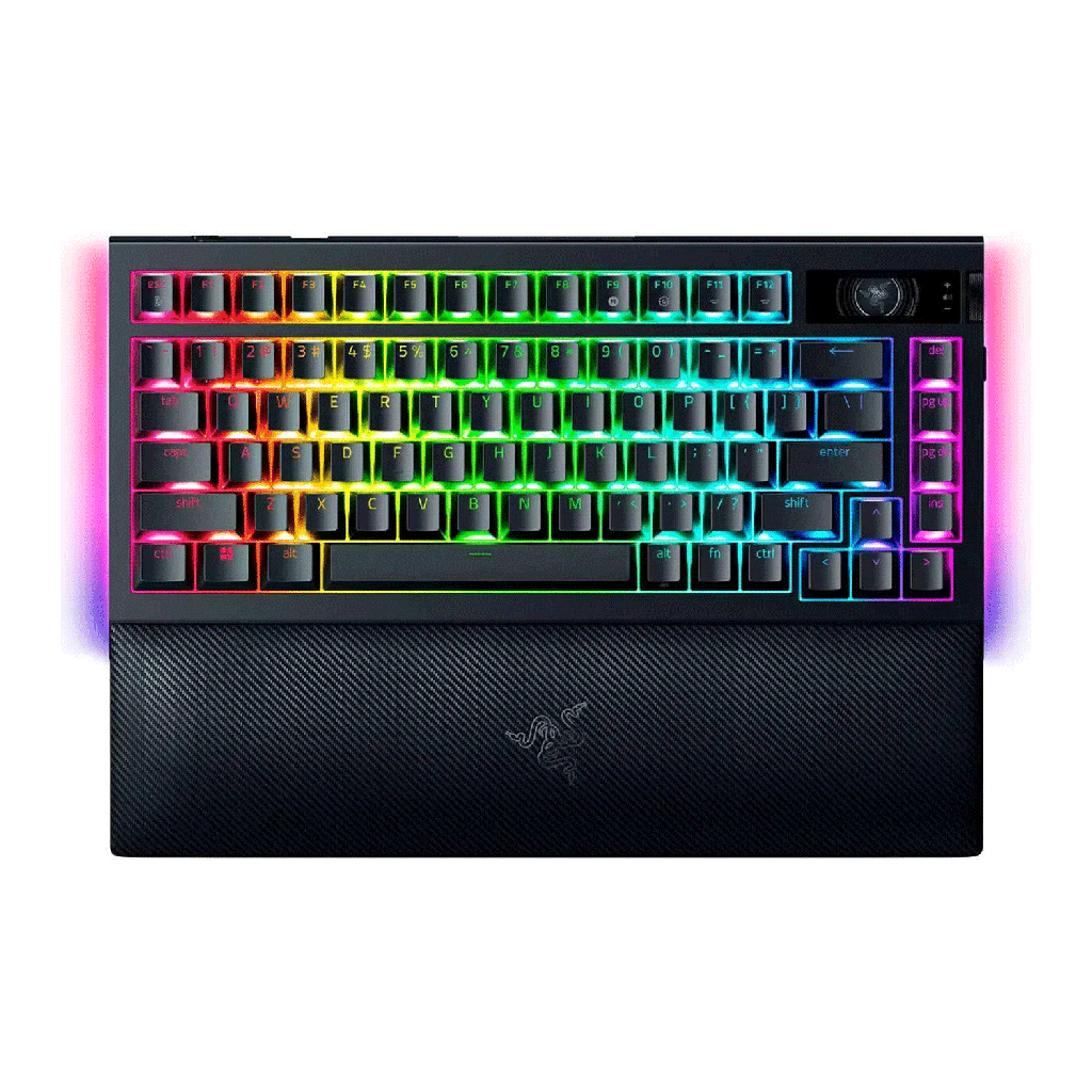 [RZ03-05130100-R3M1] Razer Black Widow V4 Pro 75% Wireless/Bluetooth 5.1 Hot-Swappable Gaming Keyboard OLED Display With Razer Command Dial - Black