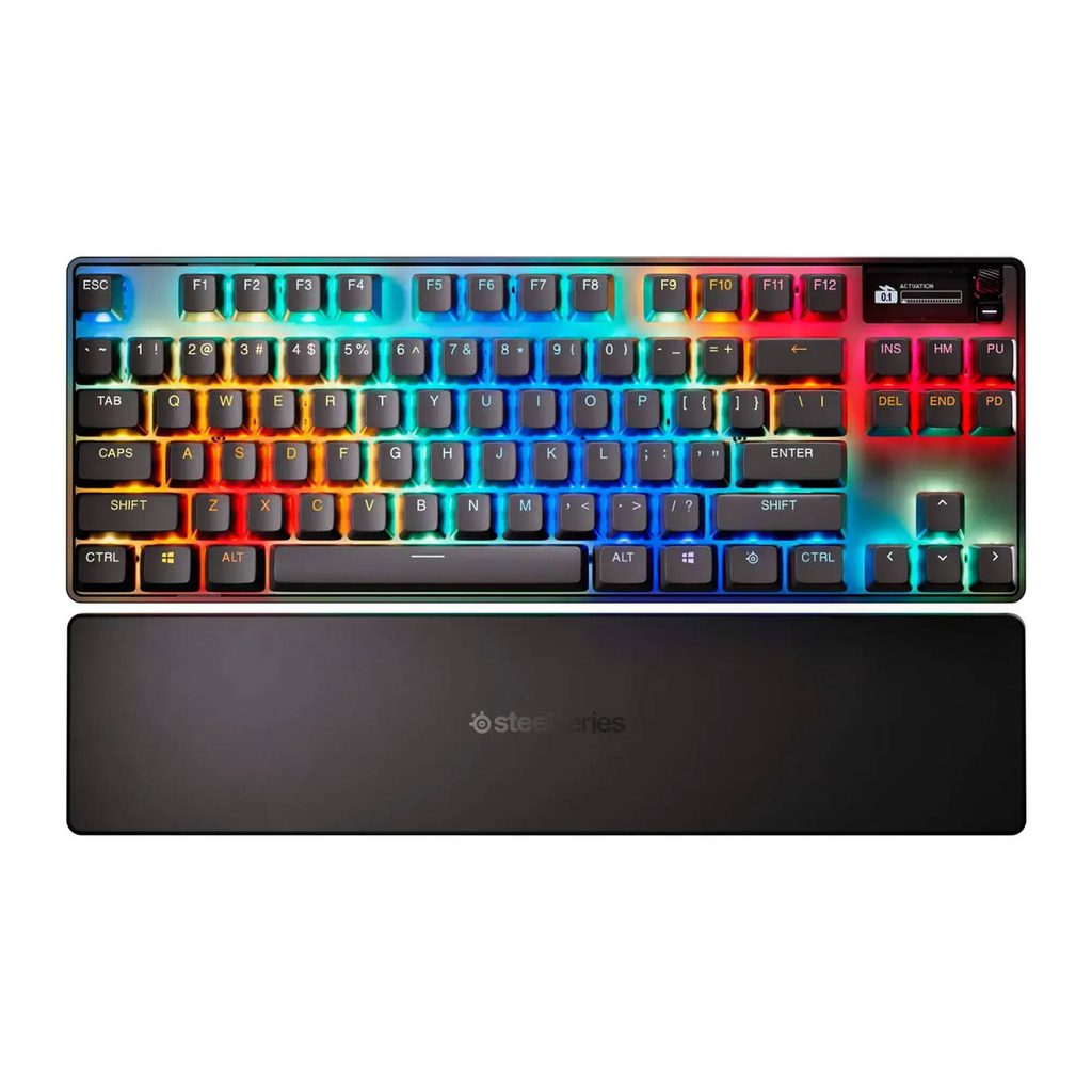 [64871] SteelSeries Apex Pro Esports TKL Gen 3 Quantum 2.0 Dual Wireless/ Bluetooth/Wired Mechanical Gaming Keyboard, Omnipoint 3.0 Smarter GG QuickSet, Dynamic Per-Key RGB illumination, OLED Smart Display, Magnetic Wrist Rest, For PC/PS5 & Xbox
