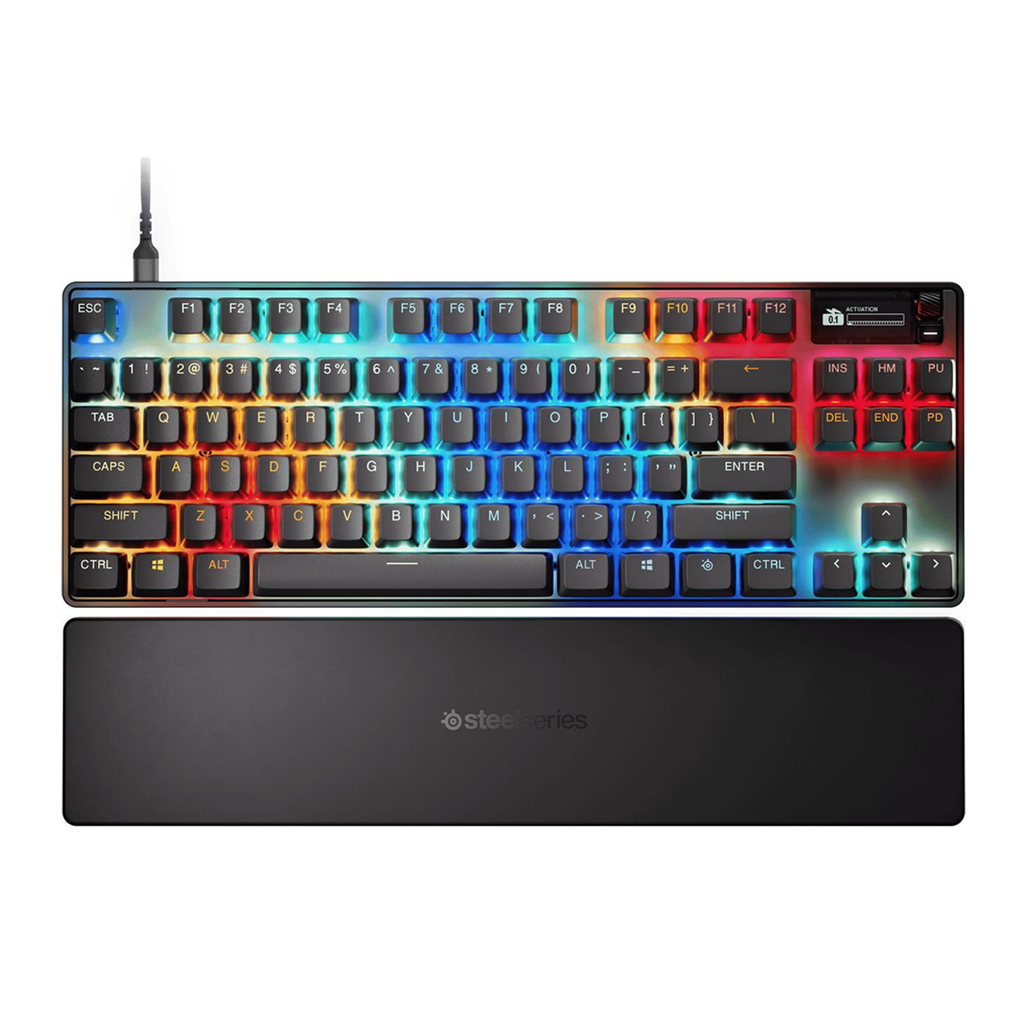 [64740] SteelSeries Apex Pro Esports TKL Gen 3 Mechanical Wired Gaming Keyboard, Omnipoint 3.0 Smarter GG QuickSet, Dynamic Per-Key RGB Illumination, OLED Smart Display, Magnetic Wrist Rest, For PC/PS5 & Xbox
