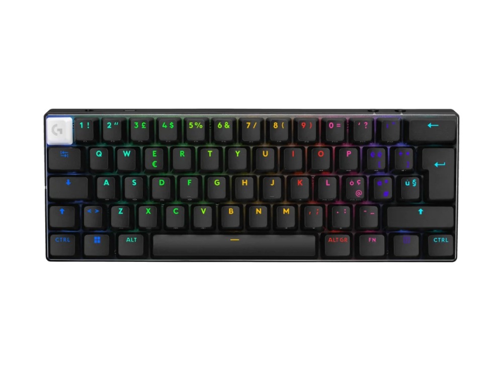 [920-011911] Logitech Pro X 60 Light Speed Wireless Gaming Keyboard Dual Shot PBT GX Optical Tactile Switch - Black