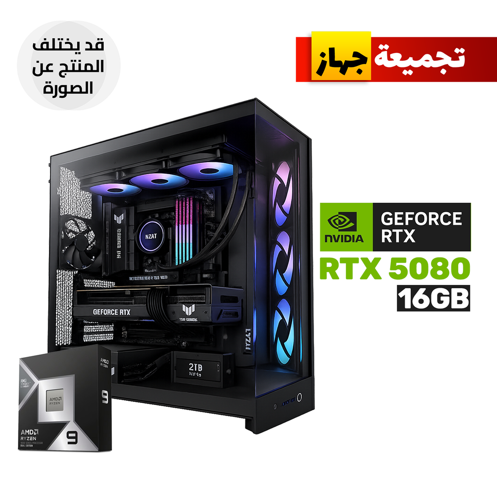 [CM-H92FB-R1-CGPC3] Gaming PC RYZEN 9-9950X3D2 Dual Edition Processor, Asus TUF Gaming X870E-Plus Wifi7, 32GB RAM DDR5, 1TB SSD NVMe,Nvidia RTX 5080 16GB VGA, 1000 WATT GOLD PSU, ASUS TUF L360 Liquid Cooler,NZXT H9 Flow RGB Case, Windows 11 Pro (License)