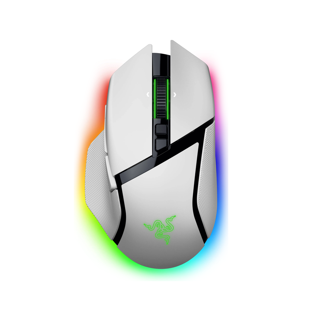 [RZ01-05240200-R3G1] Razer Basilisk V3 Pro 35K Fully Customizable Wireless/ Bluetooth Wired Ergonomic Gaming Mouse, Focus Pro 35K Optical Gen-2 Sensor, Up to 210 Hrs on Bluetooth/145 Hrs on Wireless– White