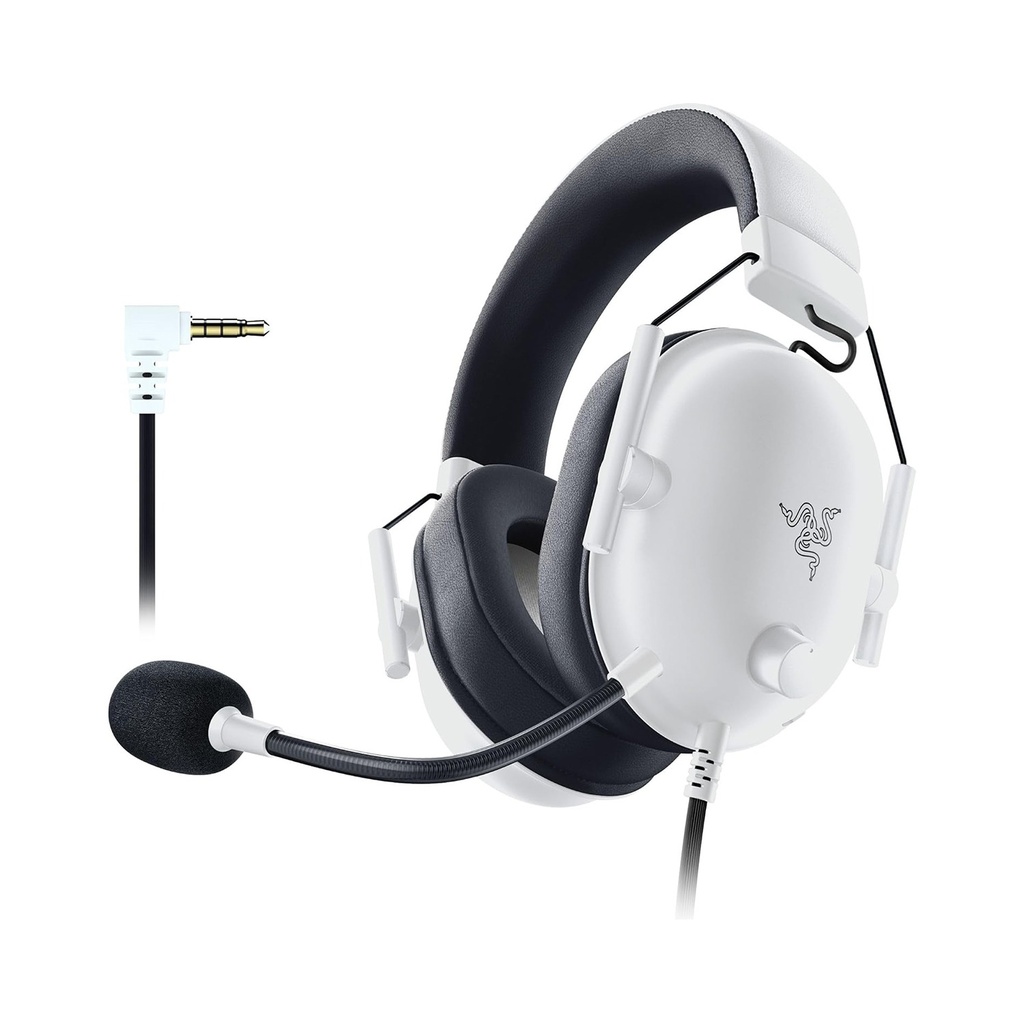 [RZ04-03240700-R3M1] Razer BlackShark V2 X Esports 7.1 Surround Sound Wired Gaming Headset - For PC,PS4, Xbox One,Switch & Mobile Devices – White Edition