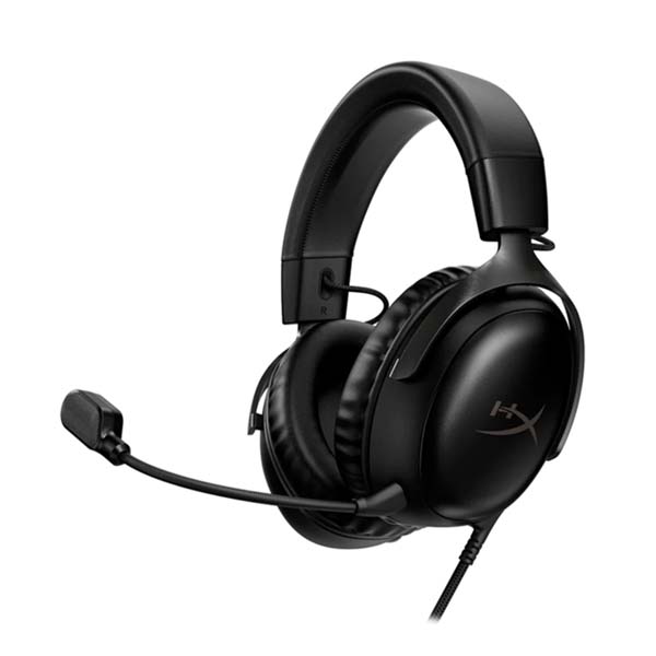 [727A8AA] HyperX Cloud III – Wired Gaming Headset, PC, PS5, Xbox Series X|S, Angled 53mm Drivers, DTS,USB-C, USB-A, 3.5mm – Black (727A8AA)