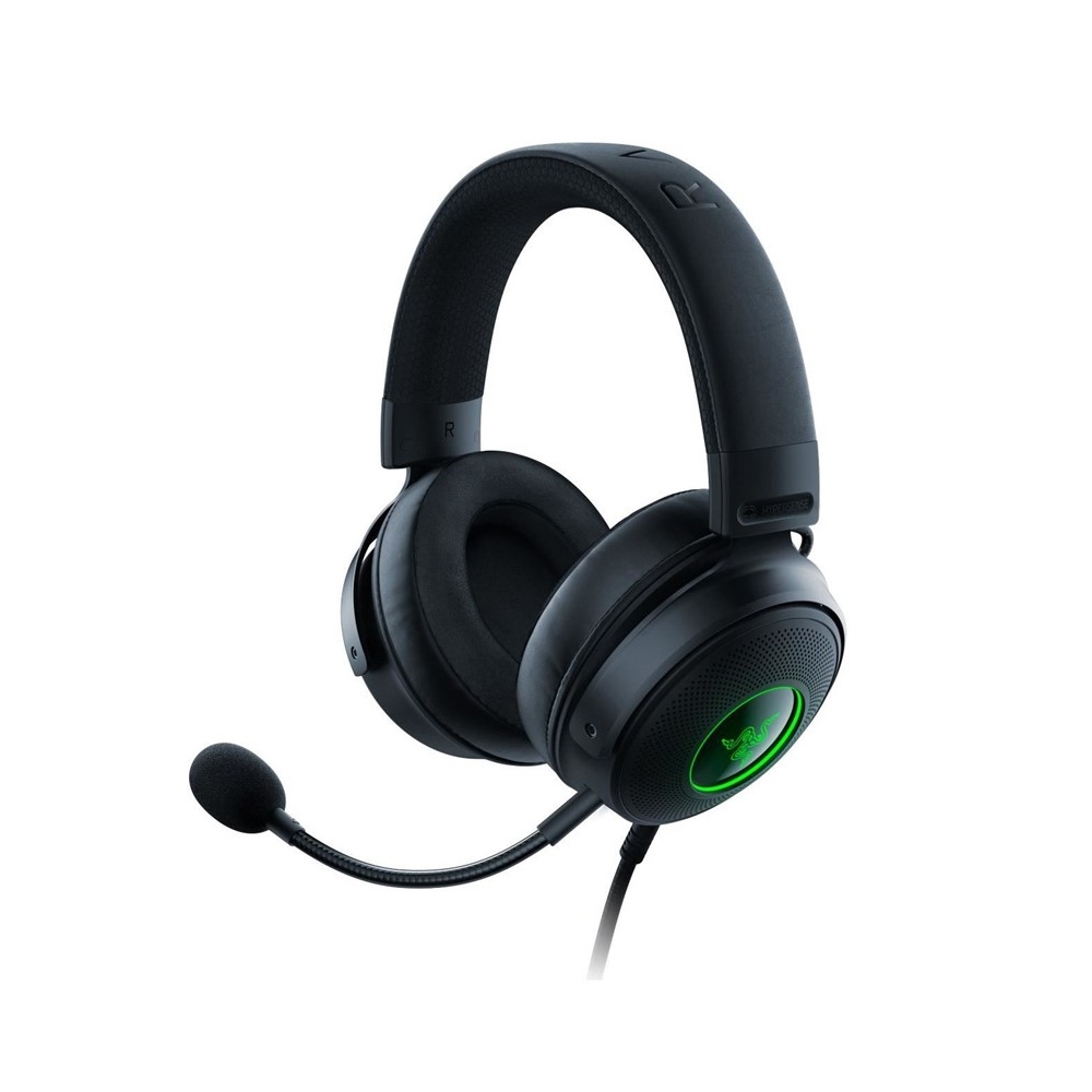 [RZ04-03770100-R3M1] Razer Kraken V3 HyperSense Wired USB Gaming Headset: Haptic Technology, THX Spatial Audio, Detachable HyperClear Cardioid, Passive noise cancellation, For PC, PlayStation, Nintendo Switch - Black