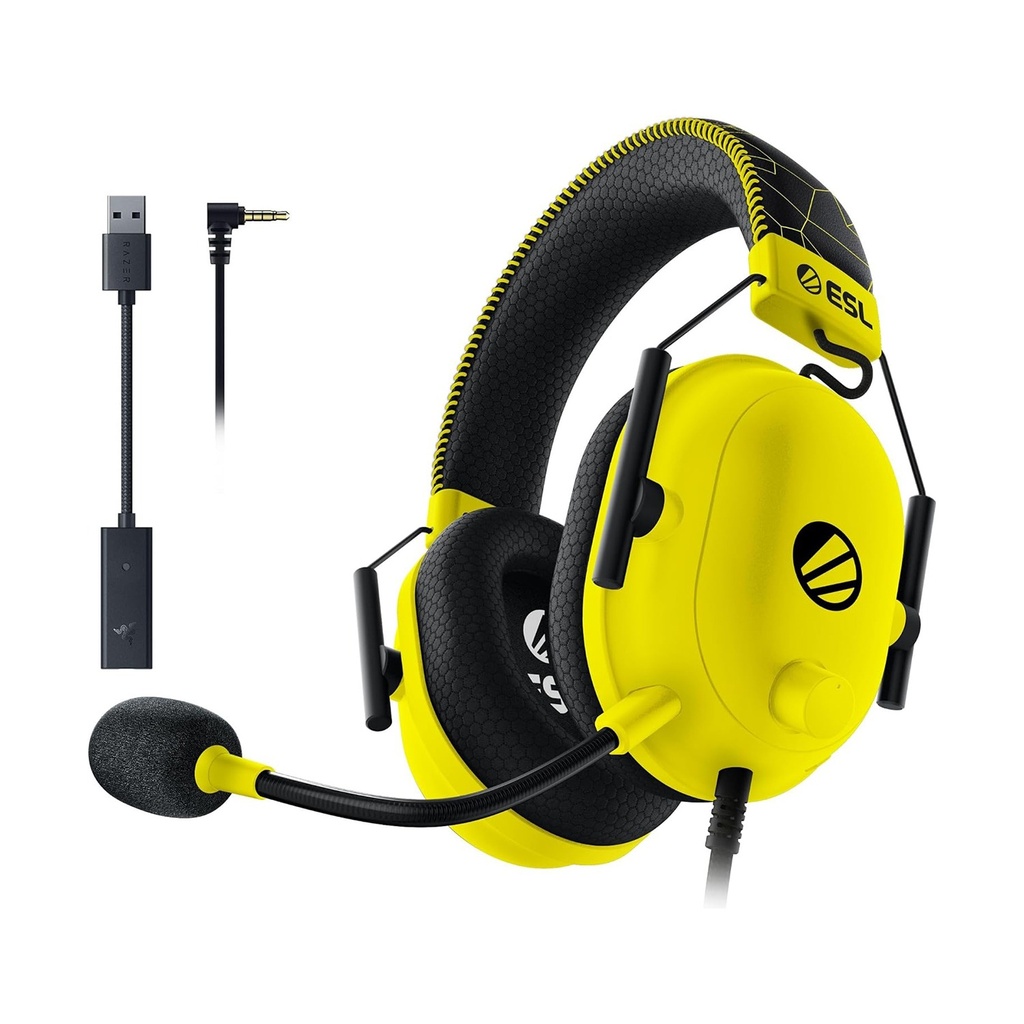 [RZ04-03230500-R3M1] Razer BlackShark V2 ESL Edition Wired (3.5mm & USB DAC) Gaming Headset,THX Spatial 7.1 Surround Sound, Detachable Advanced Passive Noise Cancellation Mic - For PC,PS4/PS5,Switch & Xbox