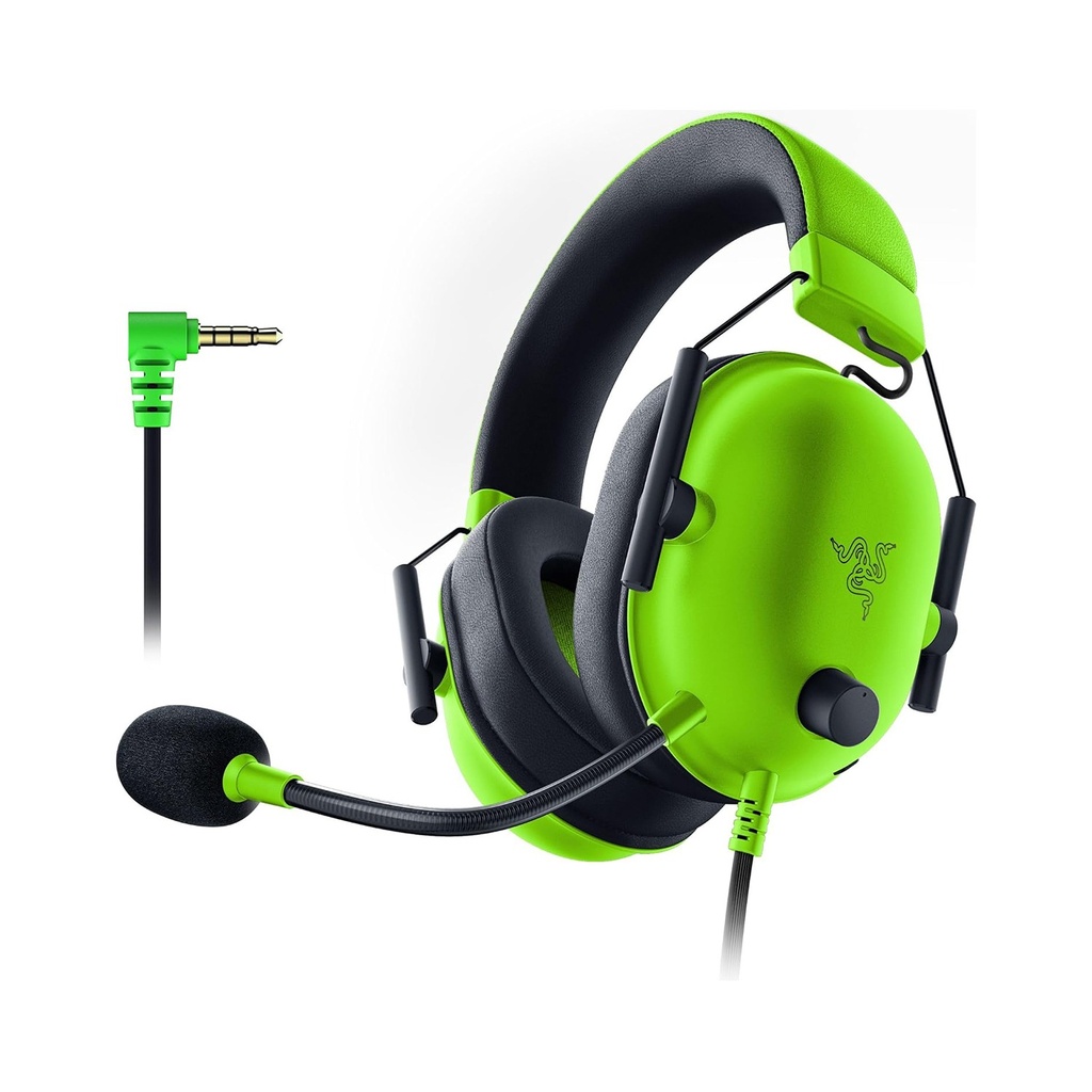 [RZ04-03240600-R3M1] Razer Blackshark V2 X Esports 7.1 Surround Sound Wired Gaming Headset - For PC,PS4, Xbox One,Switch & Mobile Devices-Green Edition