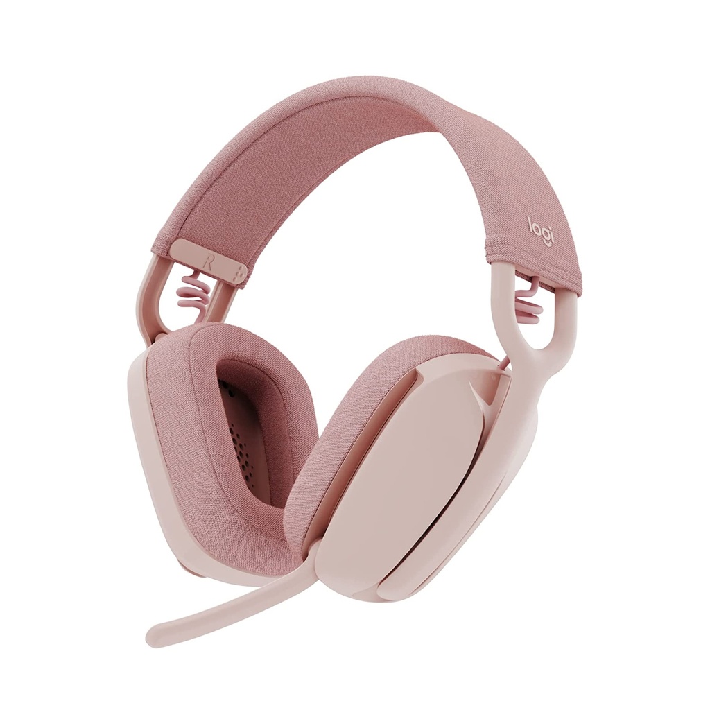 [981-001224] Logitech Zone Vibe 100 Wireless Bluetooth Headset With Noise-Cancelling Mic - Pink