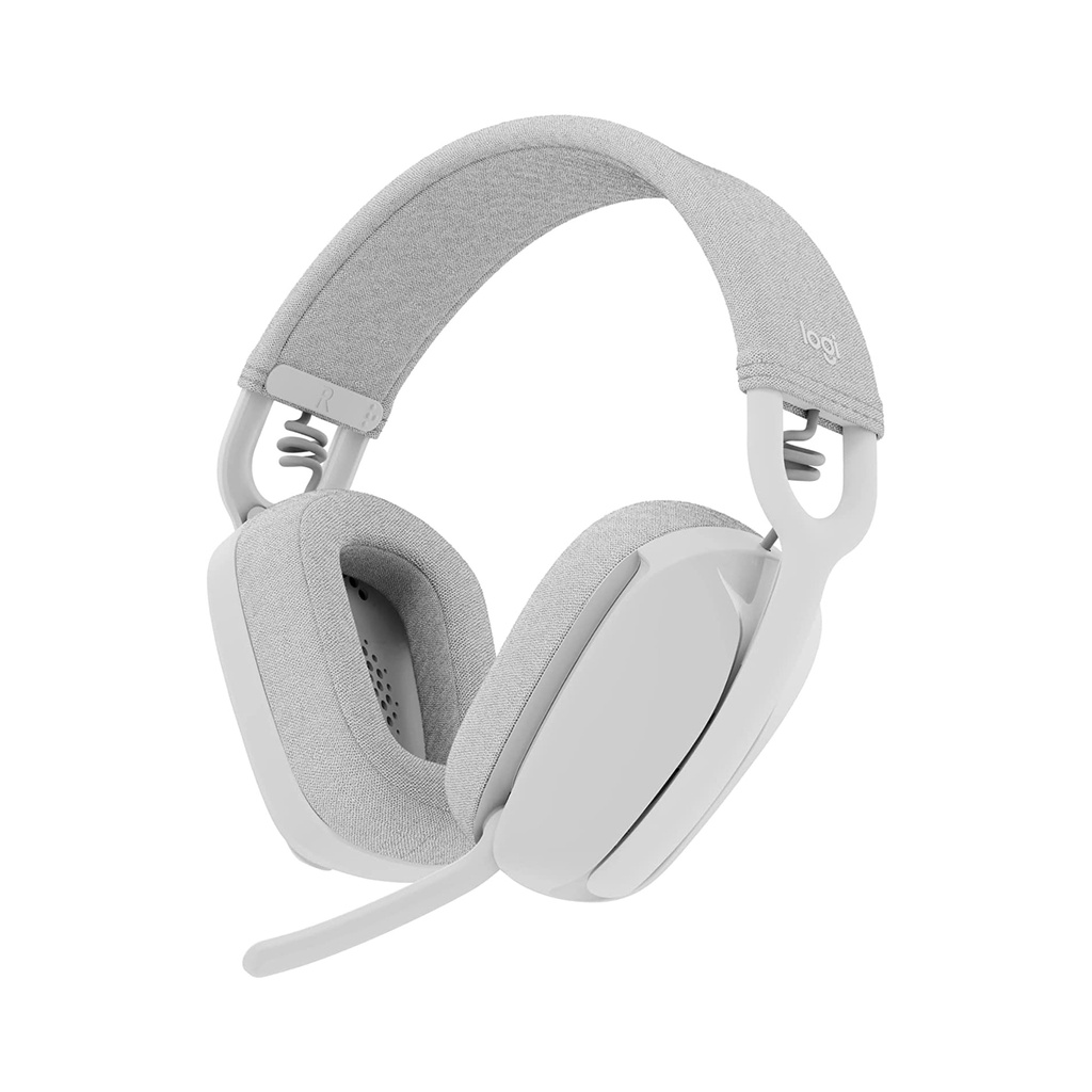 [981-001219] Logitech Zone Vibe 100 Wireless Bluetooth Headset With Noise-Cancelling Mic - Off White