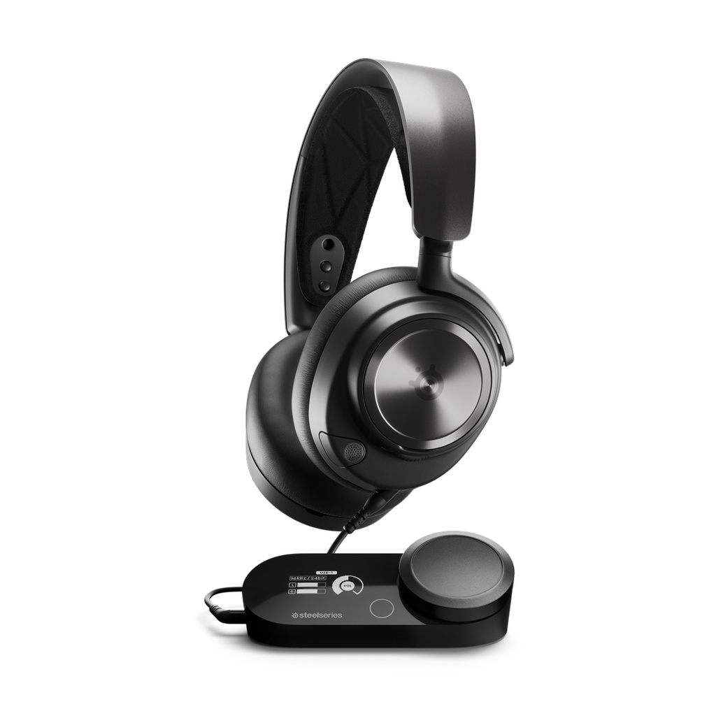 [61527] SteelSeries Arctis Nova Pro Multi-System High-Fidelity/Hi-Res Certified Wired Gaming Headset With GameDAC Gen 2, AI Noise Cancelling ClearCast Gen 2 Retractable Mic, TCO Certified, For PC, Playstation, Switch and Mobile Devices - Black