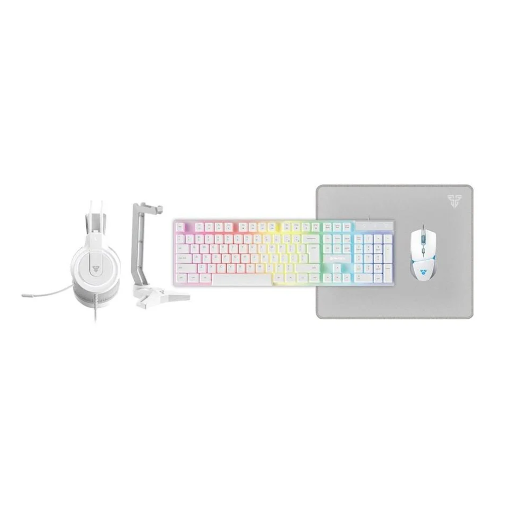 [P51-WH] Fantech All In One, Flash HQ53 Gaming Headset, AC304 Headset Stand, Shikari K515 Gaming Keyboard, MP356 Mousepad, VX7 Gaming Mouse -White
