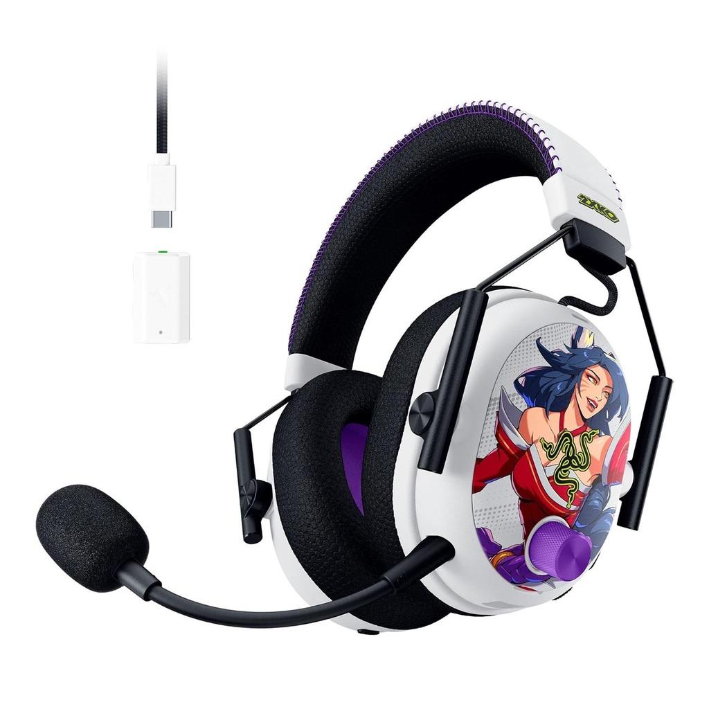 [RZ04-05401100-R3M1] Razer BlackShark V3 Pro Wireless ANC Gaming Headset for Xbox: Full Band Mic - 50mm Driver - 2.4 GHz, Bluetooth, USB, 3.5mm - Works with PC, Mac, PS5, Nintendo Switch - Long Battery Life - 2XKO Edition | RZ04-05401100-R3M1