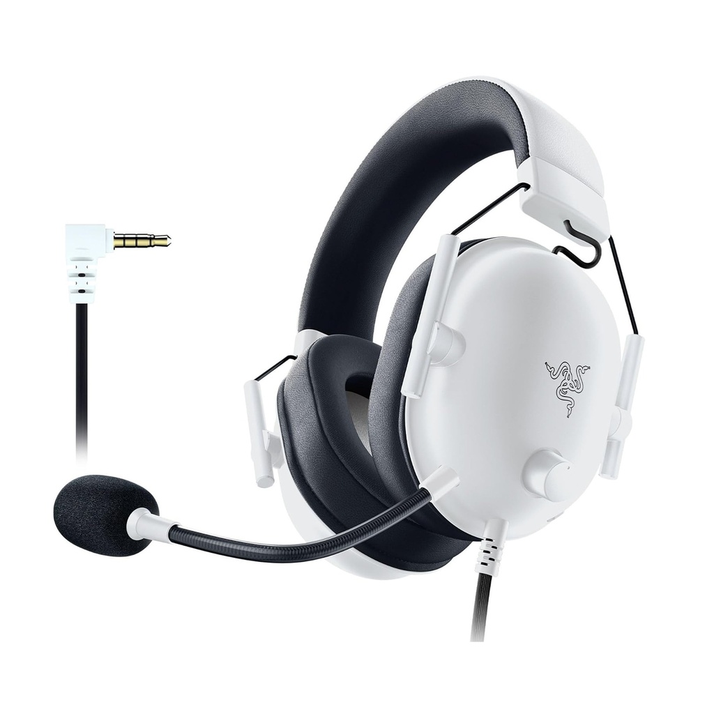 [RZ04-03241300-R3G1] Razer BlackShark V2 X Wired Console Esports HeadSet, Advanced Passive Noise Cancellation, 3.5mm Analog Connection - White