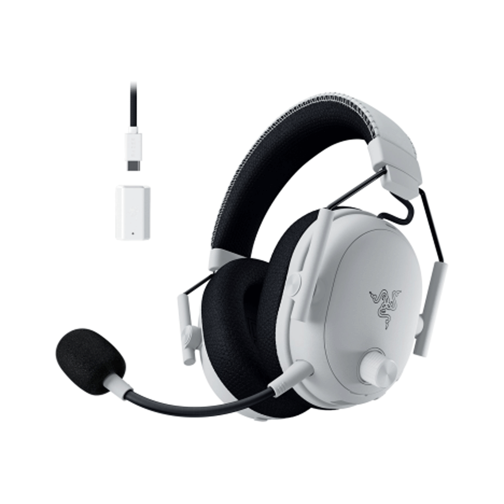 [RZ04-05400200-R3M1] Razer BlackShark V3 Pro Wireless ANC Gaming Headset, Wireless / Bluetooth / USB Wired / 3.5 mm, Detachable Mic, Works with Mac/PC, PS5™, PS4, Switch, Smartphone, 70 hours Battery life, White | RZ04-05400200-R3M1