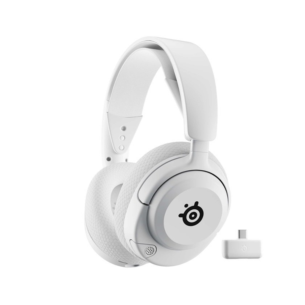 [61671] SteelSeries Arctis Nova 5 Wireless/Bluetooth Gaming Headset AI Noise Cancellation ClearCast 2.X Retractable Mic, Up to 60-Hours Battery life, For PC,PS5/PS4,Nintendo & Mobile Device - White
