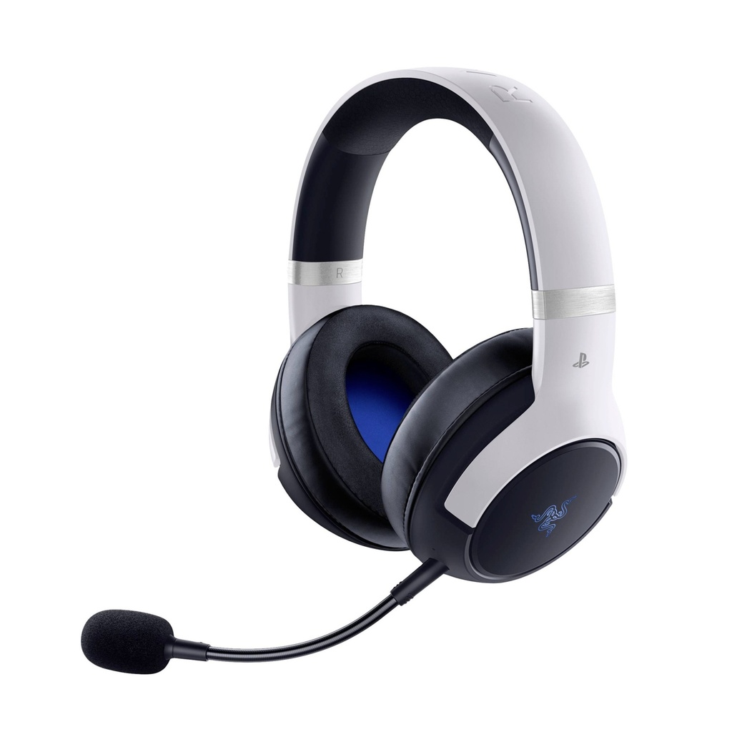 [RZ04-04030200-R3G1] Razer Kaira Pro HyperSpeed Wireless Gaming Headset, with Haptics for PS5, Titanium 50mm Drivers, Oval Ear Cushions, Low Latency BT, Hybrid Mic, Up to 30H Battery Life, White/Black | RZ04-04030200-R3G1