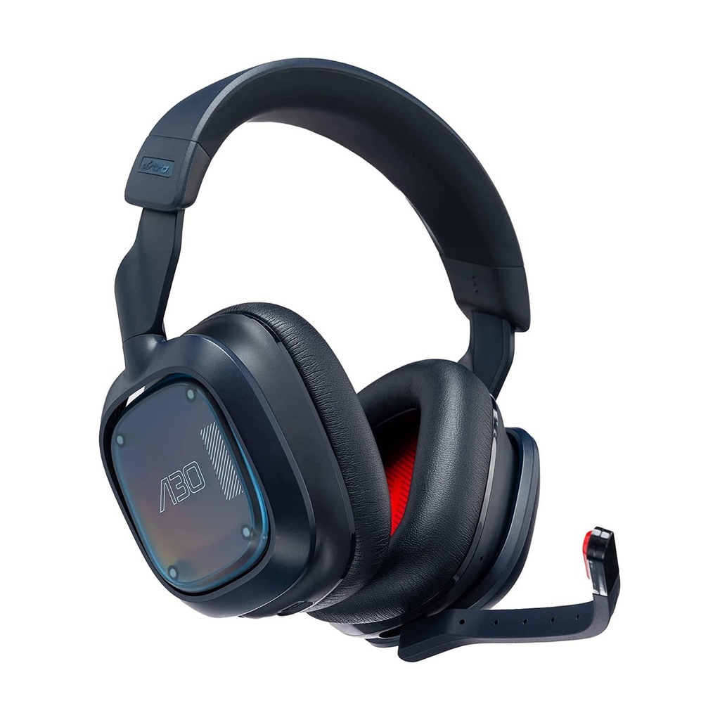 [939-002008] Logitech G Astro A30 PlayStation 5 Wireless/Bluetooth/Wired (3.5mm) Gaming Headset, Ultra Low-Latency 27+ Hrs Battery Life,Detachable Mic - For PC/PS5/Switch & Mobile Smart Devices - Navy/Red