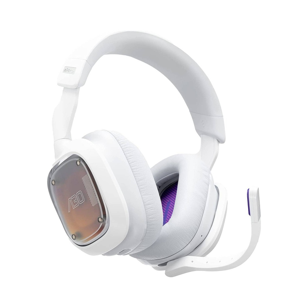 [939-001994] Logitech G Astro A30 PlayStation 5 Wireless/Bluetooth/Wired (3.5mm) Gaming Headset, Ultra Low-Latency 27+ Hrs Battery Life,Detachable Mic - For PC/PS5/Switch & Mobile Smart Devices - White/Purple