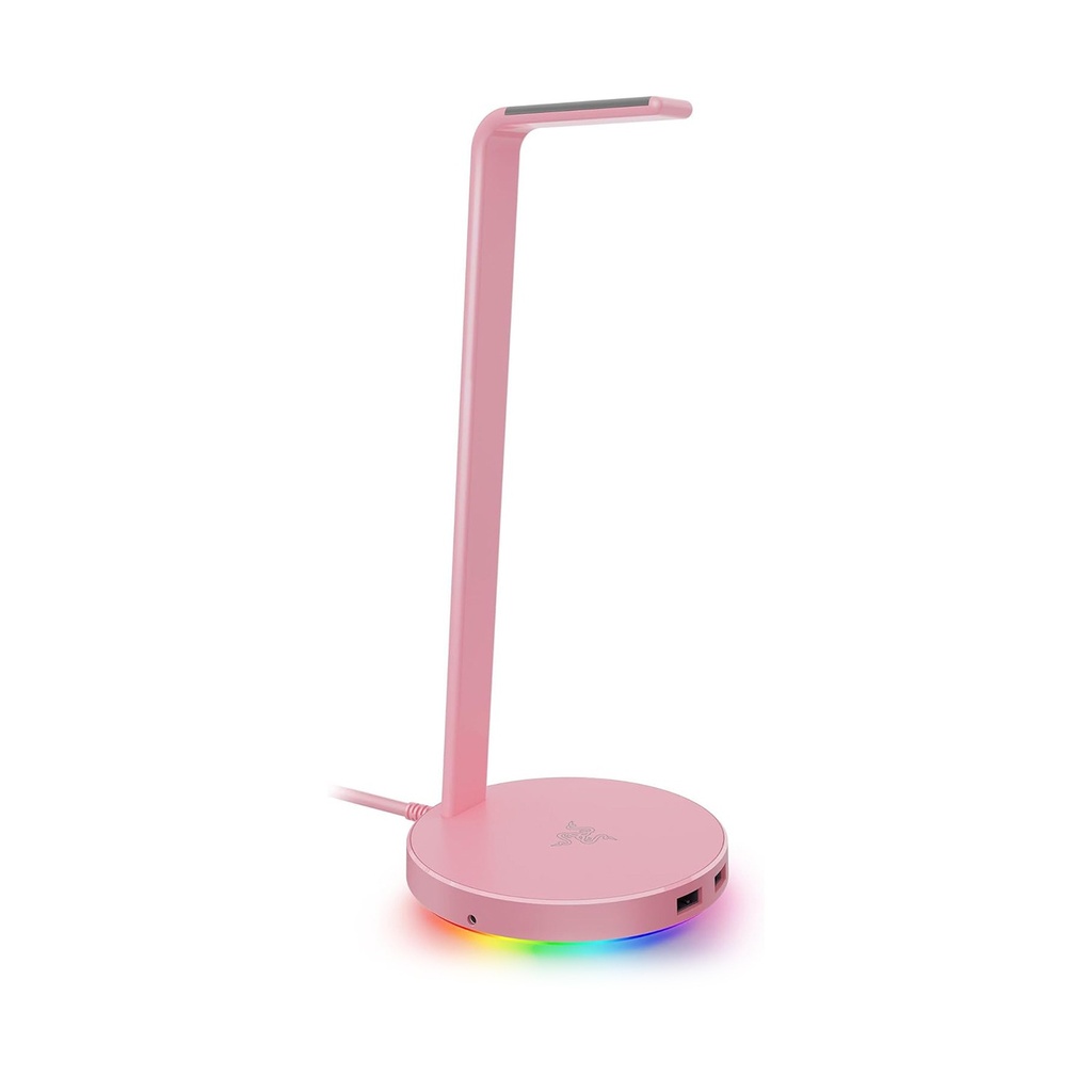 [RC21-01510200-R3M1] Razer Base Station V2 Chroma Headphone Headset Stand Holder: Chroma RGB Lighting, Taller Stand & Anti-Slip Ledge, USB Charging Ports, 3.5mm Port, Built-in DAC - Quartz