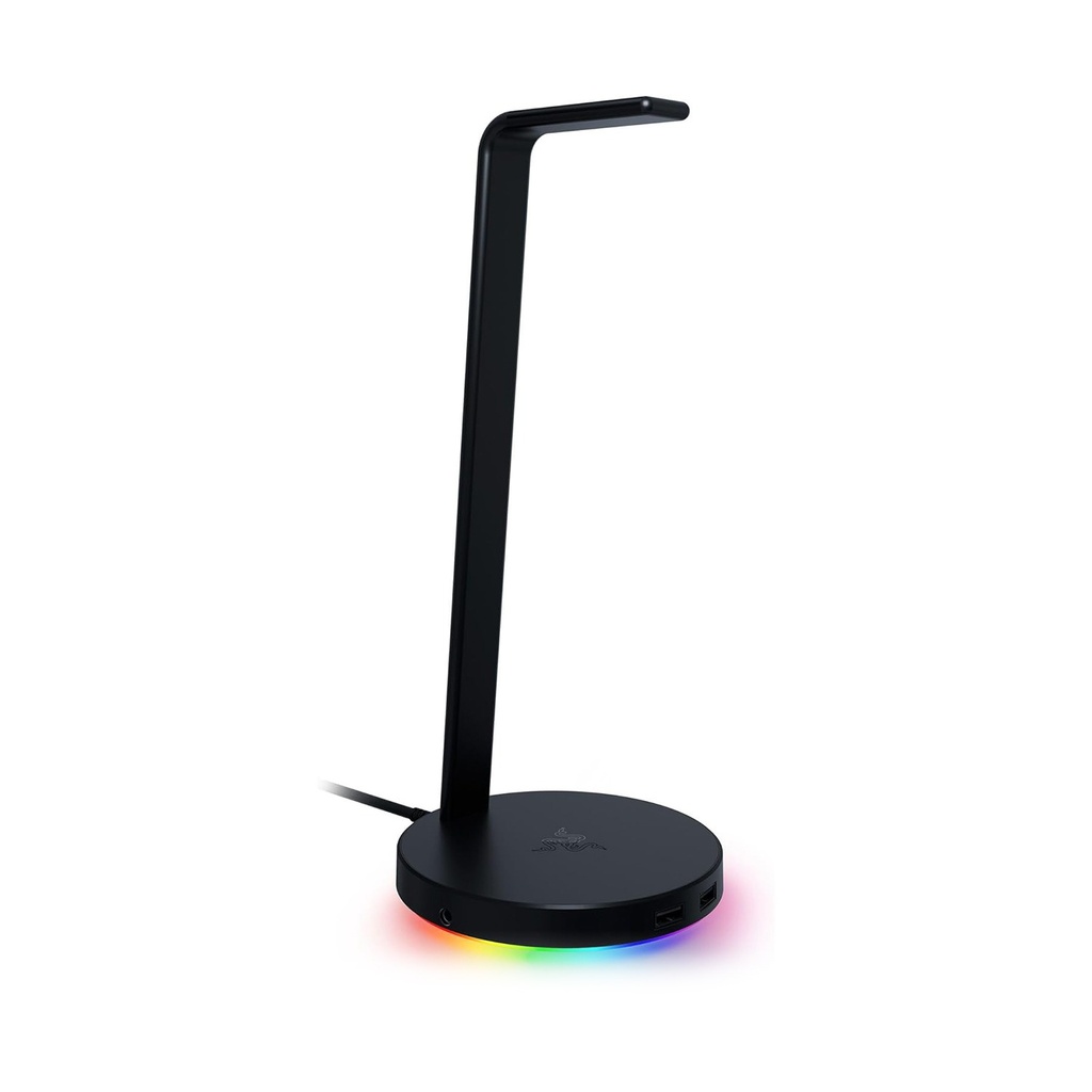 [RC21-01510100-R3M1] Razer Base Station V2 Chroma Headphone Headset Stand Holder: Chroma RGB Lighting, Taller Stand & Anti-Slip Ledge, USB Charging Ports, 3.5mm Port, Built-in DAC - Black