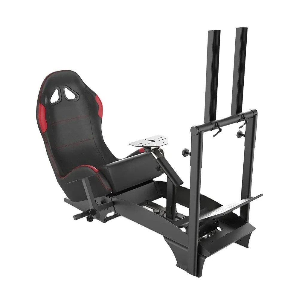 [42649] Gameseat GY-Extreme Racing Simulator Cockpit with Monitor Mount – Black/Red | Fully Adjustable Steel Frame & Sport Seat GY046-2