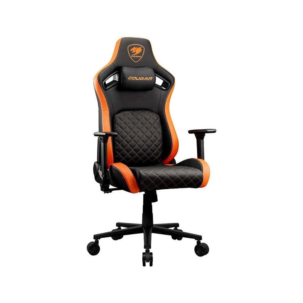 [3MDFLORB.0001] Cougar Defensor Gaming Chair, Hyper-Dura Surface, PushBack Advanced Lumbar Support, 4D Folding Armrests, 155° Reclining, Piston Lift Height Adjustment, Class 4 Gas Lift, Black | 3MDFLORB.0001