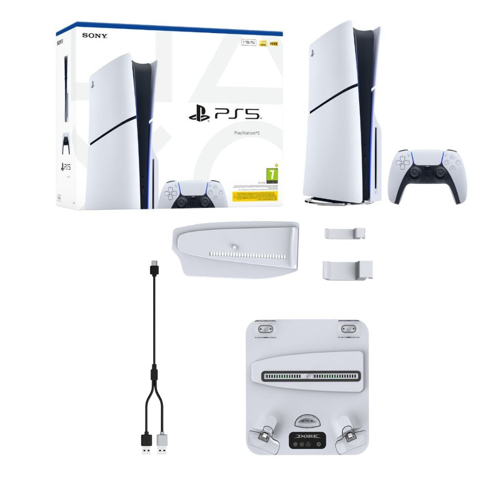 [509305] PlayStation 5 Slim Disk Edition E Chassis + DOBE TP5-3550 Cooling Charging Stand