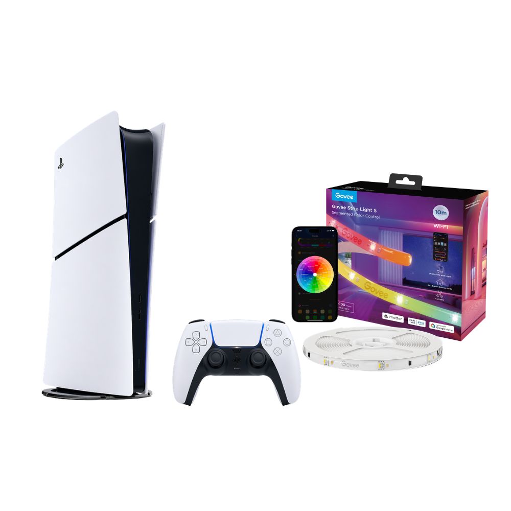 [509318] PlayStation 5 Slim Digital Edition + Govee RGBIC LED Strip Lights Bundle