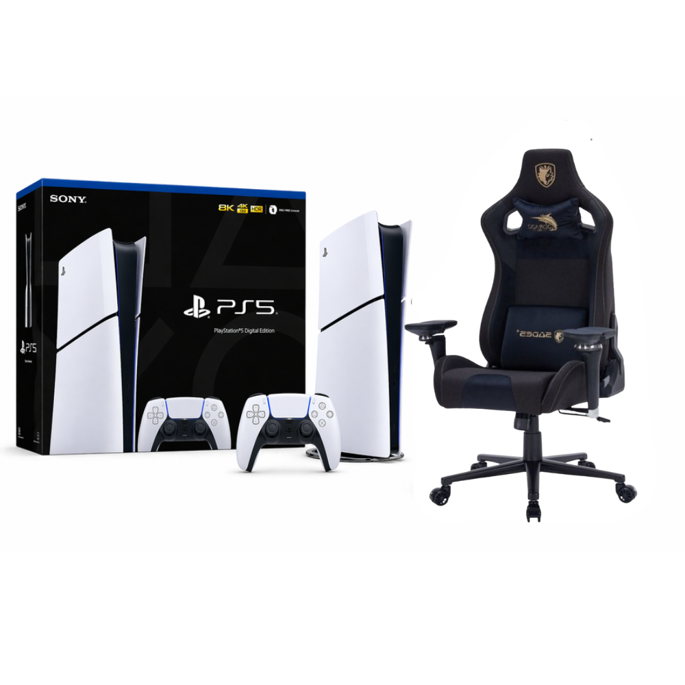 [509314] PlayStation 5 Slim Digital Edition Console + Sades Dorado PRO Gaming Chair Bundle (Installation not included)