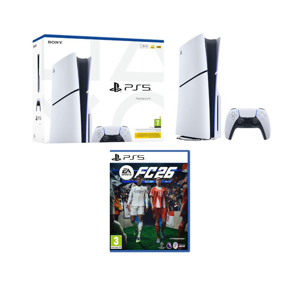 [509872] PlayStation 5 Slim Console Disk White With EA SPORTS FC 26 (Arabic) Bundle