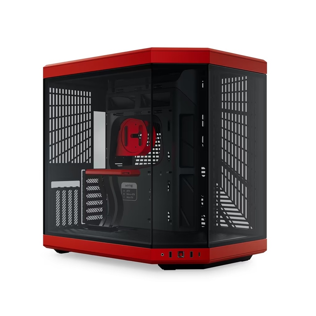 [CS-HYTE-Y70-BR] HYTE Y70 Mid Tower Two Panel Front & Left Side Tempered Glass Case without Fan - Black/Red