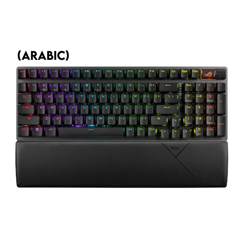 [90MP037A-BKCA00] Asus X901 ROG Strix Scope II 96 Wireless Mechanical Gaming KeyBoard NX Snow Switch Refined Linear (Arabic) - Black
