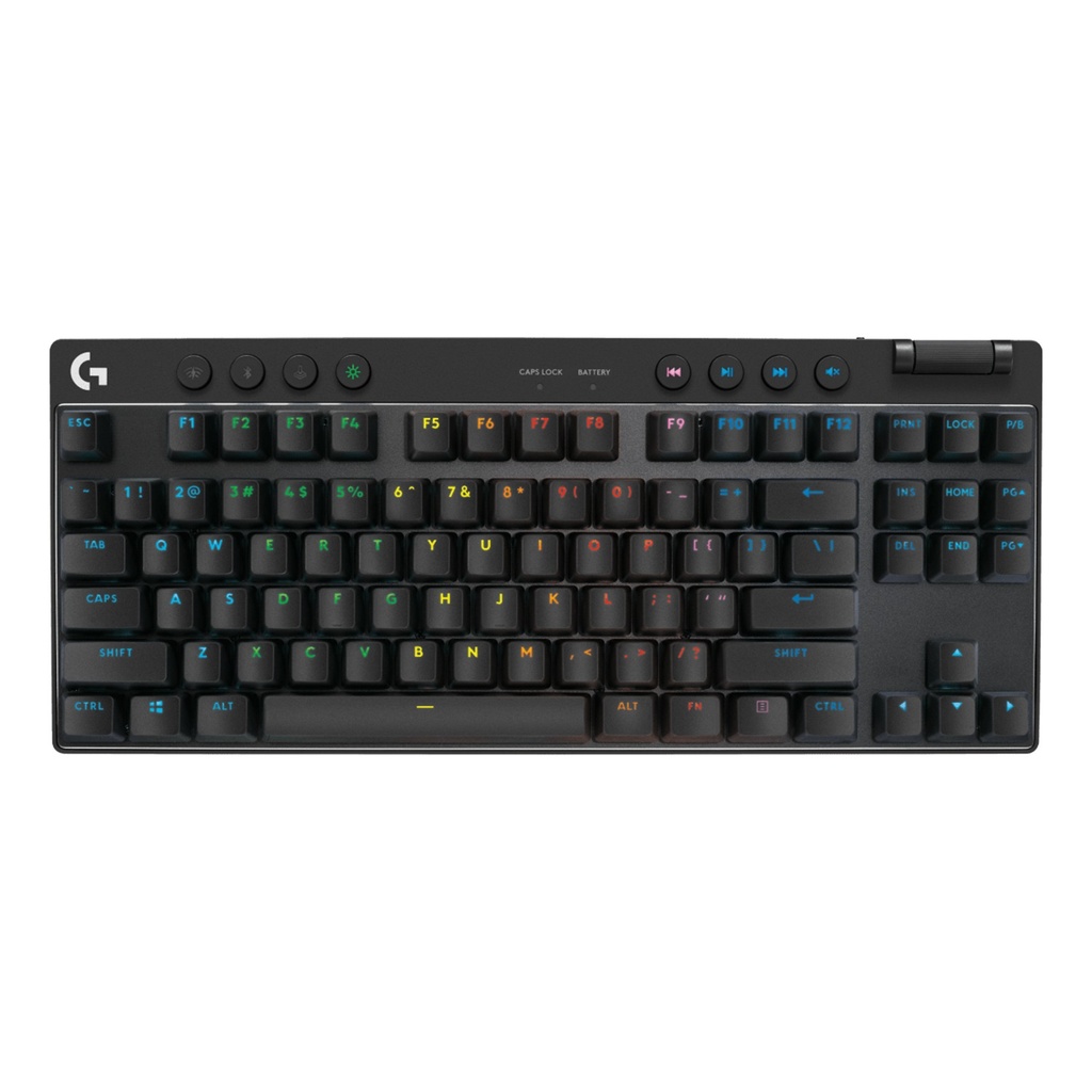 [920-012136] Logitech G PRO X TKL LIGHTSPEED Wireless Gaming Keyboard, Ultra-Portable Tenkeyless Design, Lightsync RGB Backlit, PBT Keycaps, Tactile Switches (GX Brown), BT/USB, US INTL Layout, Black | ‎920-012136