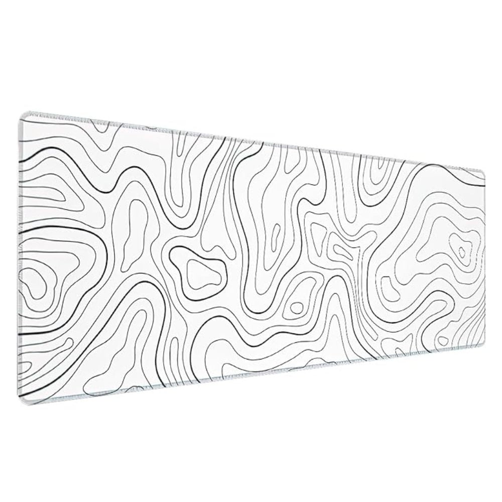 [508922] White decorated with Black & Gray lines Waterproof Anti-Slip MousePad XXXL 120 x 60 CM