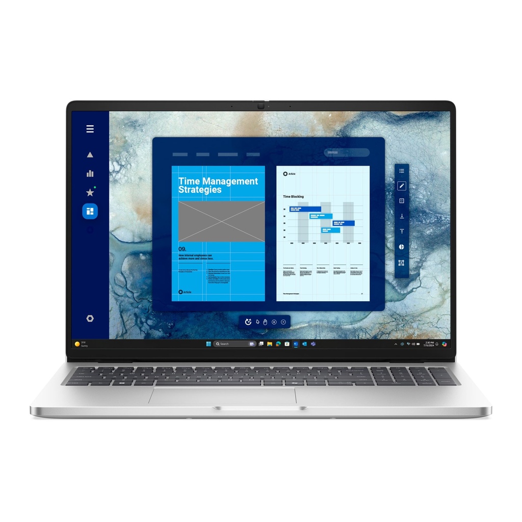 [PB16250-U716-512D] Dell Pro 16 Plus Laptop, Intel Core Ultra 7 255U Processor, 16GB Ram, 512GB SSD, Integrated Intel Graphics, 16’’ FHD+ IPS Display, Backlit Copilot key Keyboard, Windows 11 Pro (License), Silver | PB16250