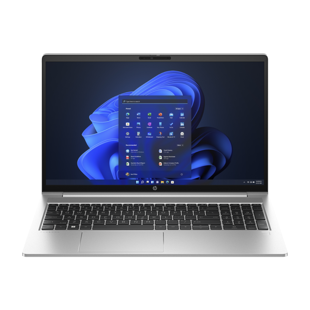[967U5ET] HP ProBook 450 G10 FHD Laptop, Intel Core i7-1355U Processor, 8GB DDR4 RAM, 512GB NVMe SSD, Integrated Intel Iris Xᵉ Graphics, 15.6" FHD IPS Display, Windows 11 Pro (License) - Pike Silver Aluminum
