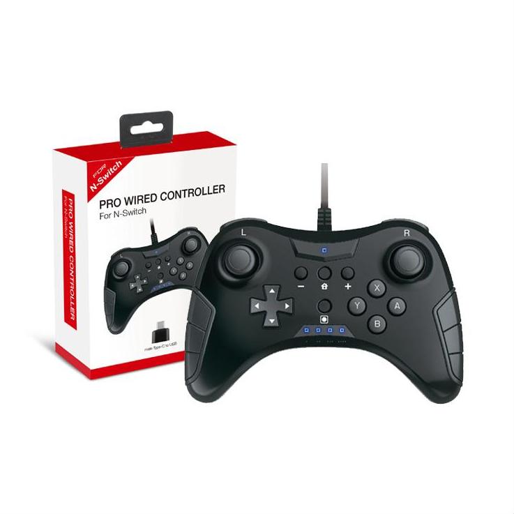 [62529] Dobe TNS-901 Pro Wired Controller Gamepad for N-Switch with a male Type-C to USB adapter - Black