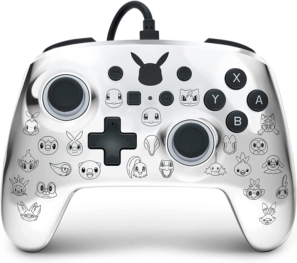 [62691] PowerA Pokémon Enhanced Wired Controller for Nintendo Switch – Pikachu Black & Silver