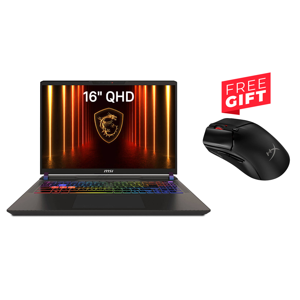 [9S7-15M352-619] MSI Vector 16 HX AI A2XWHG Intel Core Ultra 9 275HX 32GB RAM 1TB SSD NVIDIA GeForce RTX 5090 24GB 16" QHD IPS 240Hz OS, -Cosmos Gray + Free Gift HyperX Haste 2 Mini Wireless Mouse
