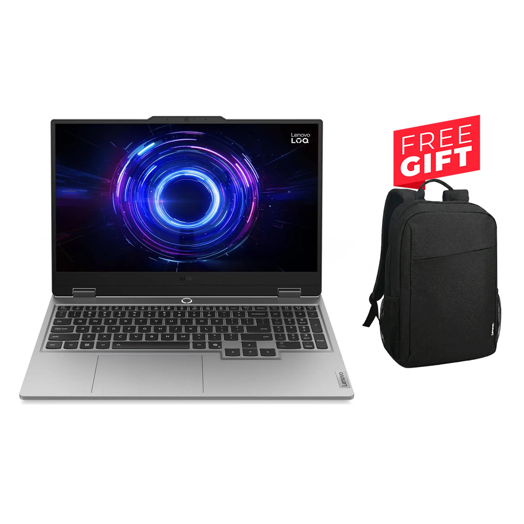 [83JE00YHAX] Lenovo Loq 15IRX10 Intel Core i7-14700HX 16GB RAM 512GB SSD GeForce RTX 5060 8GB 15.6" FHD Windows 11 Pro (License) - Luna Grey + Free Gift Lenovo Laptop Bag
