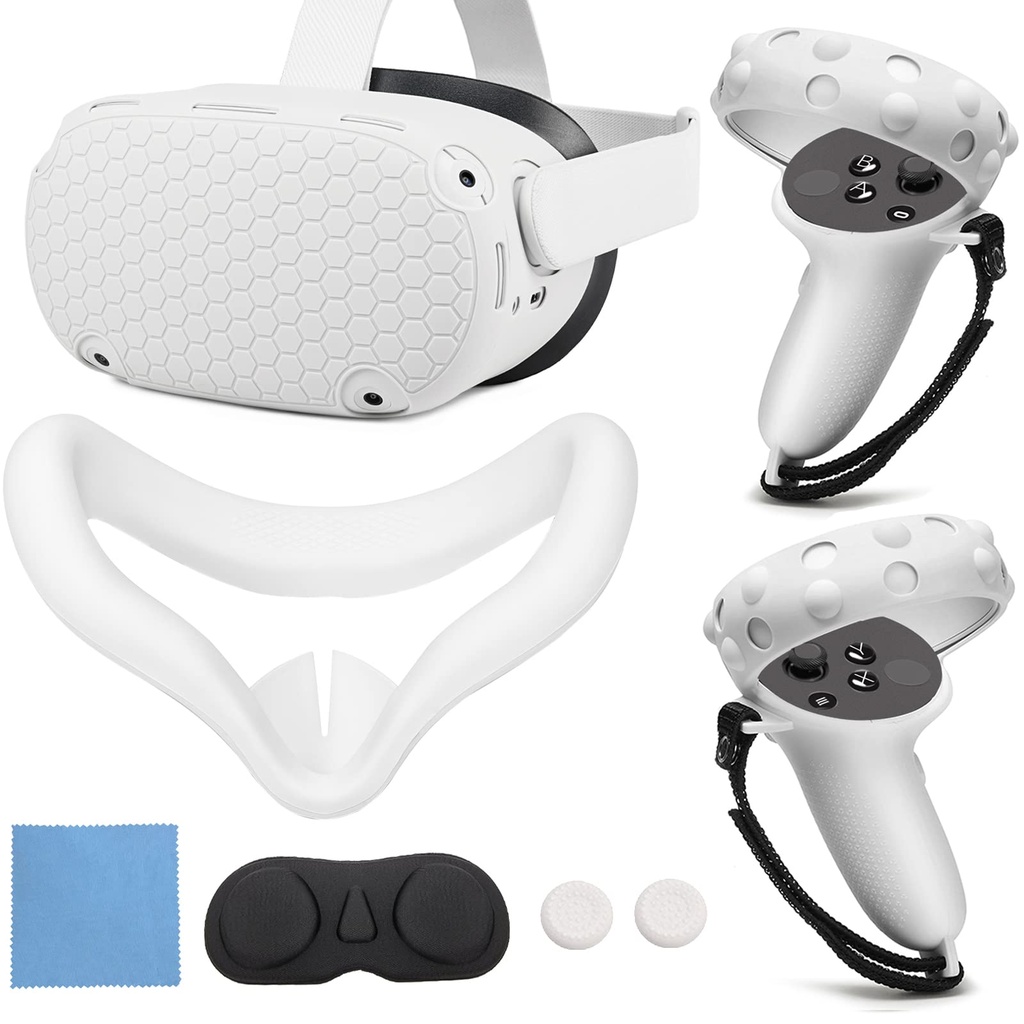 [9029] Gamax oculus quest 2 Silicone Protective Case Set (White)