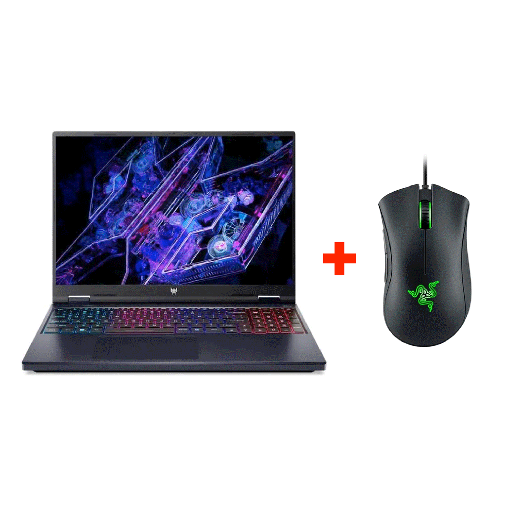 [NH.QX5EM.003] Acer Predator Helios Neo 16 Gaming Laptop, Intel Core Ultra 9-275HX Processor, 16GB DDR5 RAM, 1TB NVMe SSD, RTX 5070 8GB Graphics, 16" WQXGA IPS 240Hz Display, RGB Backlit Keyboard, Windows 11 Pro License + Free Gif Razer DeathAdder Essential Gaming Mouse