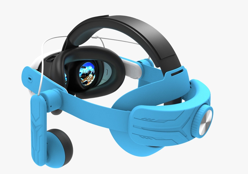 [501600] Gamax Meta Quest 3 Head Strap With Headphones - Blue