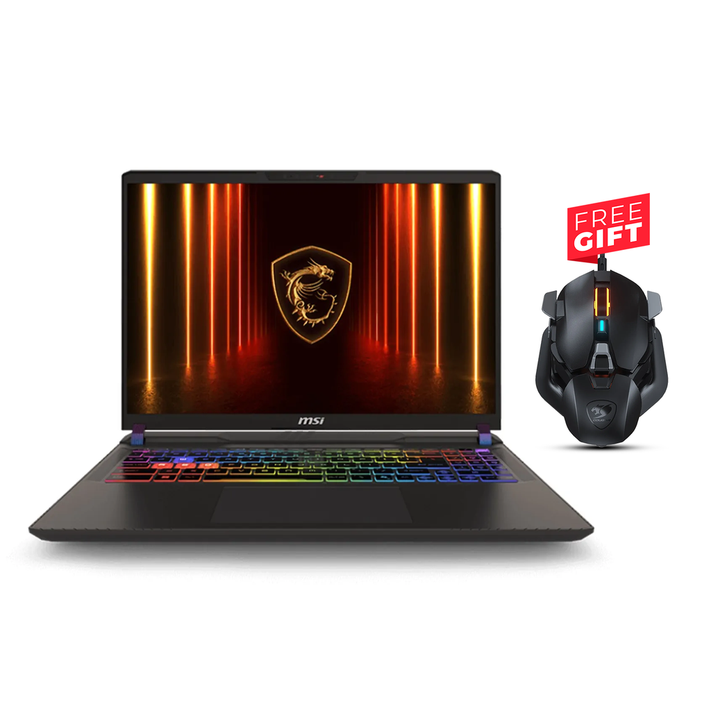 [9S7-15M352-009] MSI Vector 16 HX AI A2XWHG Gaming Laptop, Intel Core Ultra 9 275HX, 32GB D5 RAM, 1TB NVMe SSD, GeForce RTX 5070 Ti 12GB GPU, 16" QHD+ 240Hz Display, 24-Zone RGB Keyboard, 90Whr Battery, Windows 11 Home - Cosmos Gray + Free Gift Couga Gaming Mouse