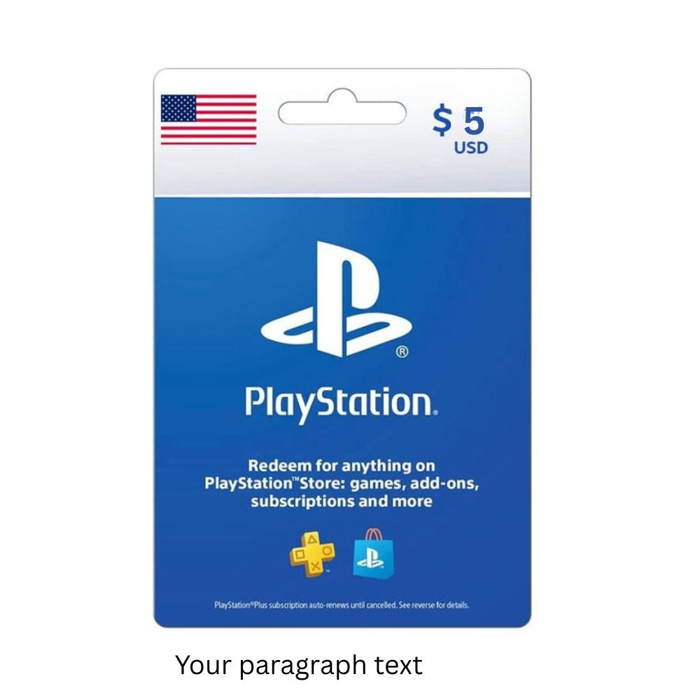 [DGC9B4A7D] Sony Playstation / PSN Gift Card 5$ - USA (SMS Delivery)