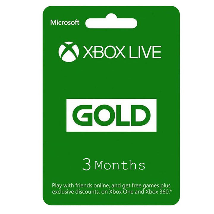 [DGC70E01F] Microsoft Xbox Live Digital Gift Card - 3 Month Gold Membership (SMS Delivery)