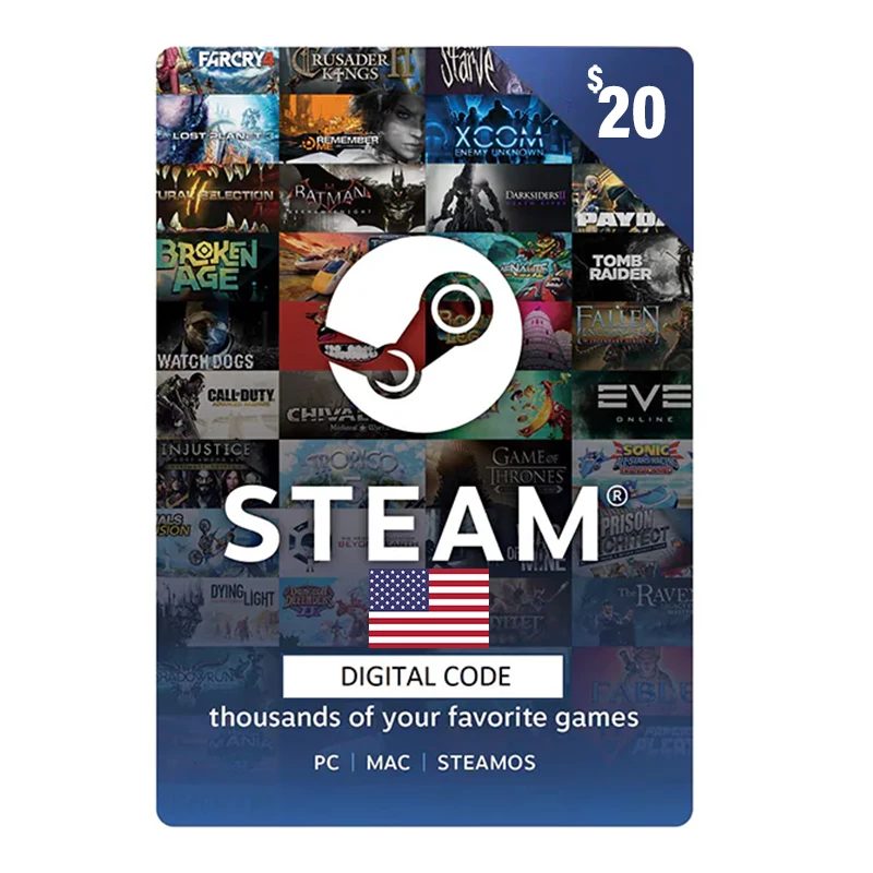 [DGCA8085C] Steam Gift Card 20$ - US (SMS Delivery)